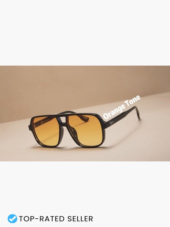 Oversized Aviator Sunglasses Retro 70s Square Frame Unisex UV400 Protection main image 6